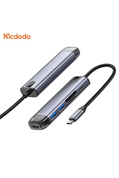 Mcdodo | موزع 6 في 1 (HDMI؛ USB-A 3.0*2؛ USB-C (PD 100W)؛ فتحة بطاقة SD/TF)
