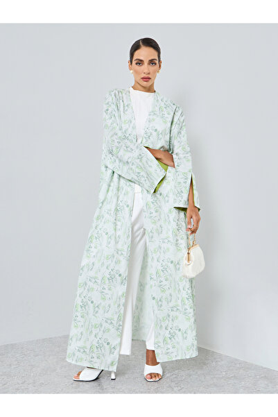 Take Two By Styli Women Floral Printed Long Sleeve Abaya