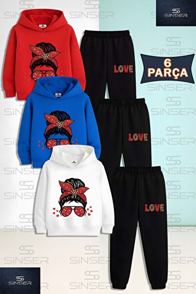 SS SİNSER Παιδικό Unisex Σετ Φούτερ με Κουκούλα "ΚΟΡΙΤΣΙ ΜΕ ΓΥΑΛΙΑ ΚΑΙ ΛΕΟΠΑΡ...