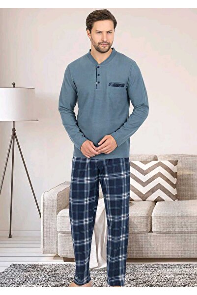 Erse Erkek %100 Pamuklu Uzun Kollu Termal Pijama Takımı