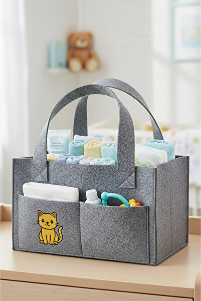 Bestchoice Figürlü Keçe Anne Bebek Bakım Çantası Yenidoğan İçin Organizer Taş...