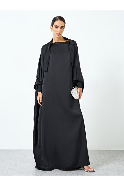 Take Two By Styli Women Black Kimono Sleeve Abaya