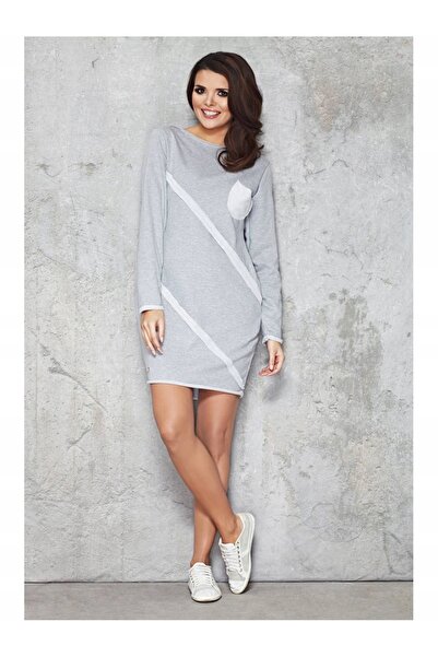 Awama Sukienka M069 - Gray - S/M