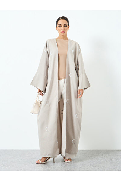 Take Two By Styli Women Moon Embroidered Long Sleeve Abaya