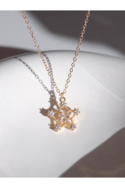 Reorah Collection White Zircon Stone Star Necklace