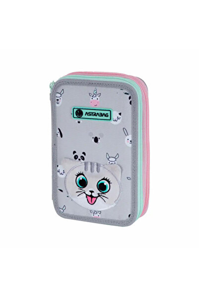Astra school pencil case, 2 compartments, unequipped, Cute Kitty