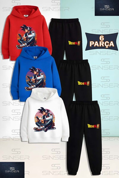 SS SİNSER Παιδικό Unisex Σετ Φόρμας 3 τεμαχίων με Κουκούλα "GOKU PHONE HEADPH...
