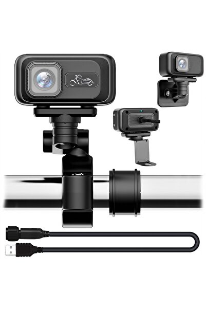 LONDEMM LONDEMM 2K Motorcycle and Bicycle Video Camera, 3 Mounts, Connection ...
