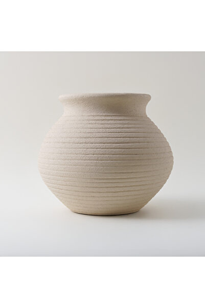 homez Clay Stone Vase 29*29*25Cm, Offwhite