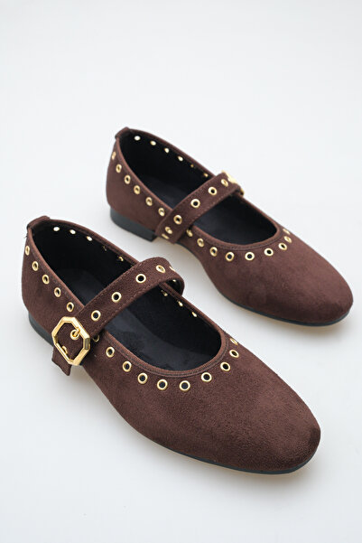 meyra'nın ayakkabıları Women's Single Strap Studded Casual Ballet Flats Bitte...