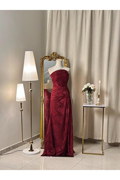 vanus fashion 6397-فستان دانتيل فاخر بتصميم سترابلس