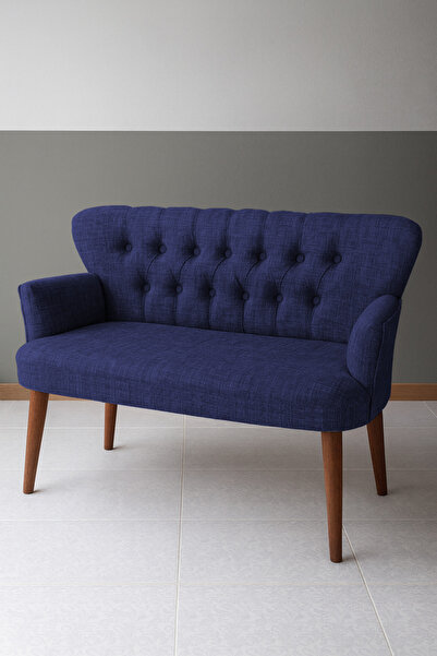 Azra Mobilya Roma İkili Koltuk – Keten Döşeme – Ahşap Ayaklı – Ofis ve Ev Uyu...