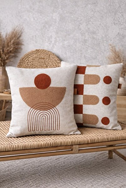 Decomia Home Modern Nordic Tufting Punch Embroidered Linen Blended Double Thr...