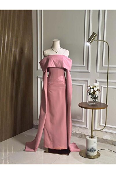 vanus fashion 6750-فستان وردي ناعم وأنيق