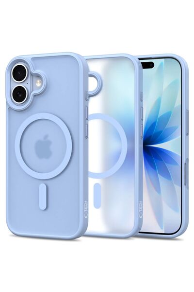 Tech-Protect Калъф MagMat MagSafe за iPhone 17, прозрачен/син