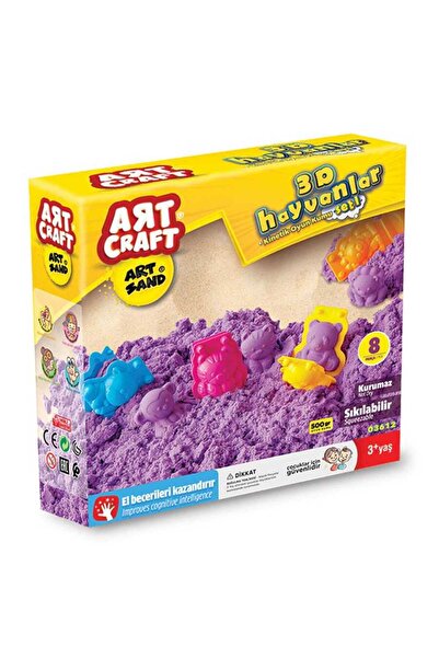 Sayıcı Kids 3D Cute Animals Kinetic Sand Set Non-Drying 500 GR 8 Pieces + Mot...