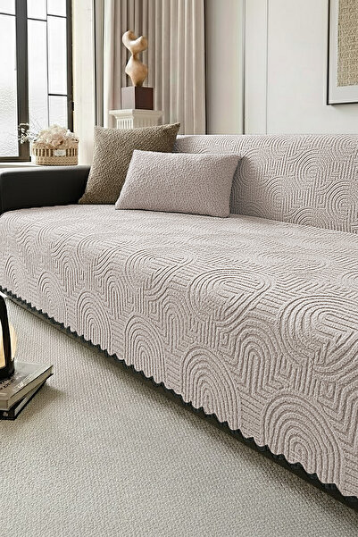 Evlen Home Collection Bohemian Fur Sofa Cover 170X215 cm Soft Plush Luxury No...