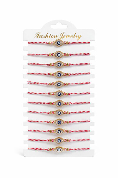 OEM Set de 12 brățări aurii cu talisman protector, mărțișor, și pietre decora...