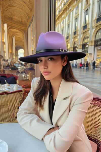 LAGRANZE Γυναικείο καπέλο Fedora διπλού χρώματος