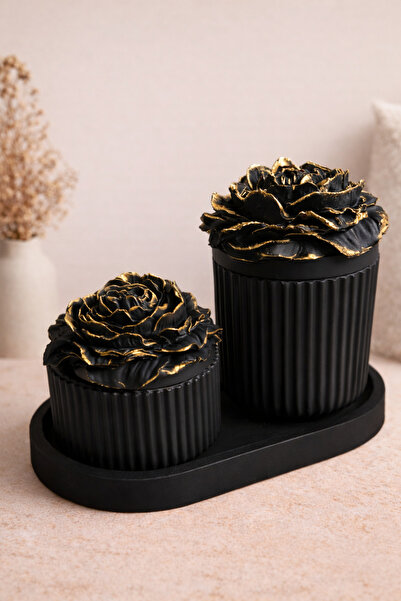 Gugushca candle Dekoratif 2’li Beton Kulak Pamuğu & Pamuk Organizeri & Altlığ...