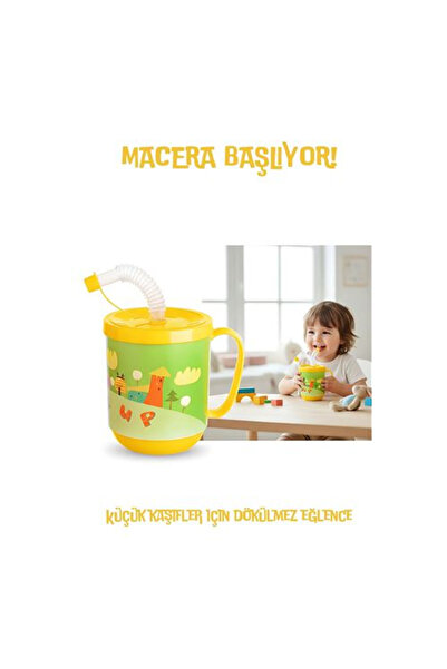 Pazarcan Premium Pipetli Çocuk Bardağı 350 Ml -Alıştırma Bardağı Ve Suluk