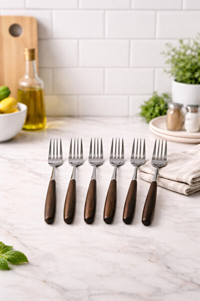 ALLEGRI 18-Piece Acacia Handle Stainless Steel Dinner Forks Knives and Spoons + Stylish Metal Cutlery Set