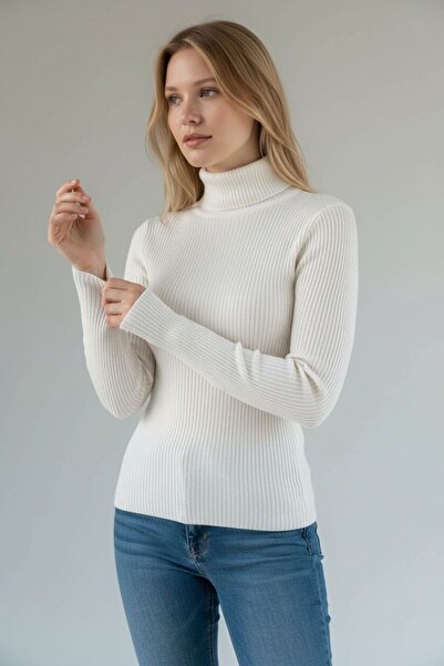 WYNA BOUTİQUE Women's Turtleneck Knitwear Sweater