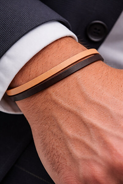HER ŞEY NOTA www.herseynota.com Camel Brown – Genuine Leather Double Stripe M...