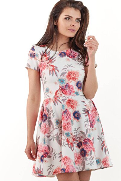 Awama Sukienka M174 - Flowers Fuchsia - L