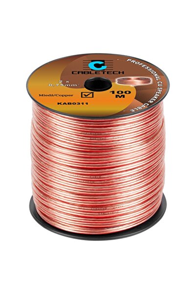 OEM Καλώδιο ηχείων 2x0.75mm² διαφανές χαλκός 1μ Cabletech KAB0311