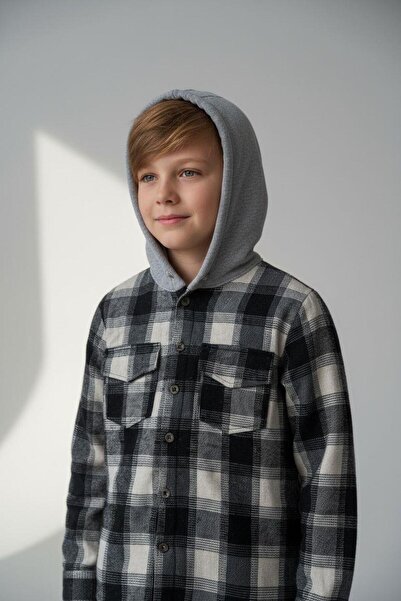 Gala Hooded Plaid Children's Unisex Shirt