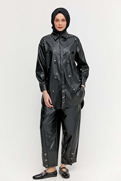 Setrms Suni Deri Barrel Pantolon