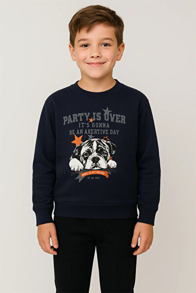 Pufiko Kids Navy Blue Boy's Sweat
