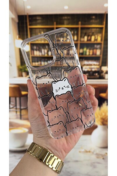 Vip Case غطاء شفاف متوافق مع آيفون 15 برو ماكس بنمط مانيكات، يمتص الصدمات ويح...