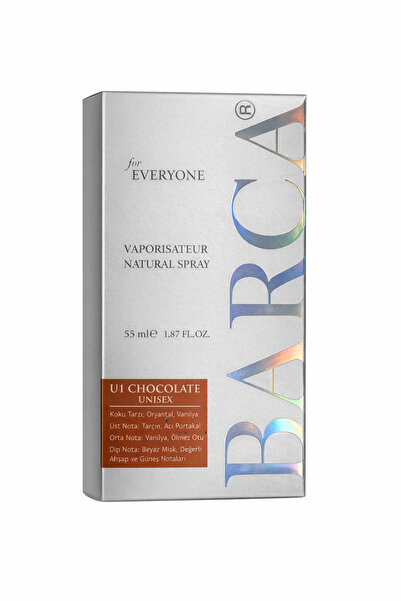 Barca U01 Unisex Parfüm EDP 55 ml - Gizemli,Vanilyalı ve Sıcak