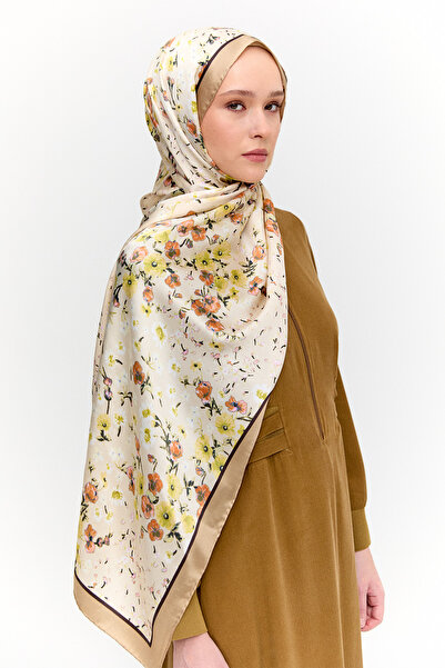 Setrms Çiçek Desenli İpek Şal