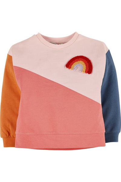 Mamino Gökkuşağı Detaylı Renkli Kız Çocuk Sweatshirt 16892