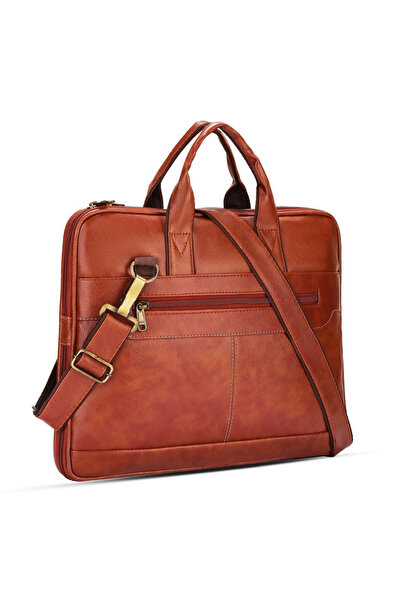 POGAGO Expandable PU Leather Laptop Bag 14 Inch Professional Office Business ...