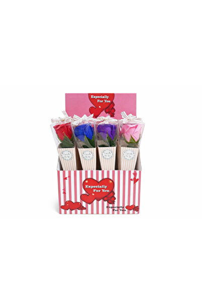 OEM Set of 12 scented soap roses, individually wrapped, mix color, 33cm