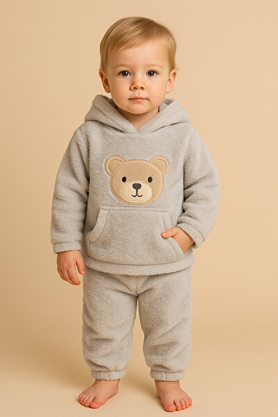 Bebelul Welsoft fluffy sweatshirt and pants set - Light gray