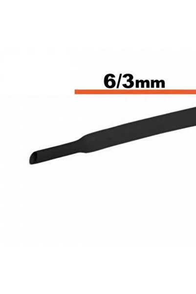 OEM Μαύρος θερμοσυστελλόμενος σωλήνας 6mm/ 3mm 0.5m