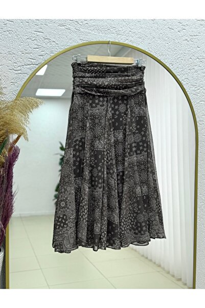 BENAHOLL Umay Chiffon Skirt with Corsage-Bn4595 Khaki