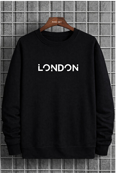 Pink Sky Unisex Printed Crew Neck Sweatshirt Oversized Cotton Daily Comfortable