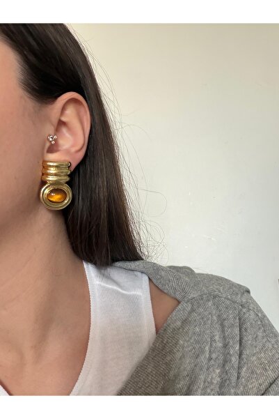 Charmist أقراط كولين من الفولاذ على شكل عين النمر