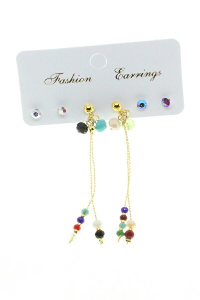 NKIE JEWELS Gold Color Combination Assorti Bead Earring - 2816