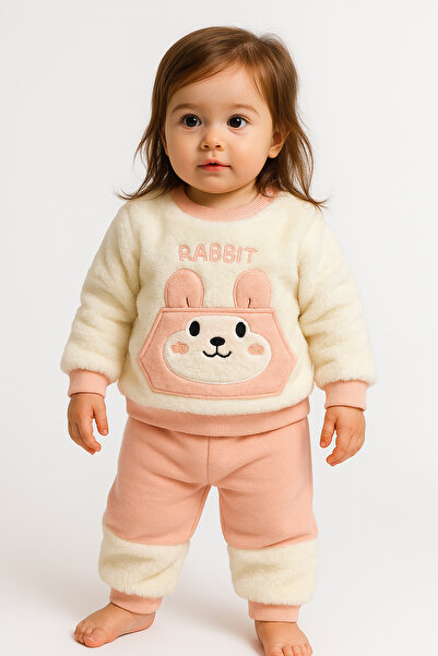 Bebelul Fluffy Set with Top and Pants for Babies - Rabbit