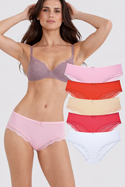 IPL Γυναικεία εσώρουχα, Γυναικεία βαμβακερά εσώρουχα με δαντέλα, Συσκευασία 5...