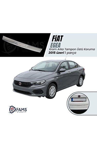 FAMS OTO AKSESUAR Fiat Egea Krom Arka Tampon Üstü Koruma 2015 üzeri Yazılı Se...