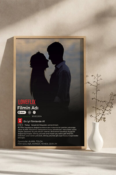VOBA STORE Kişiye Özel Loveflix Tablo