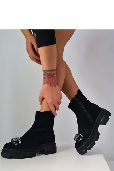 GARKONY Ghete Piele Naturala velur negru Preston